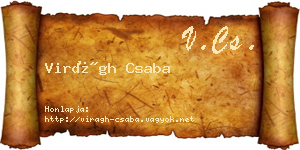 Virágh Csaba névjegykártya